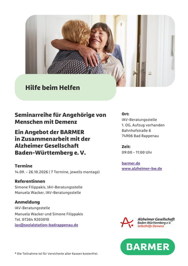 Schulung: &bdquo;Hilfe beim Helfen&ldquo;