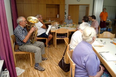 Musikalische Begrüßung beim Mittagstisch